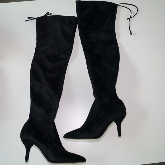 VINCE CAMUTO OVER THE KNEE DRAWSTRING BOOTS STILETTO HEEL DESIGNER VINCE - Picture 2 of 8